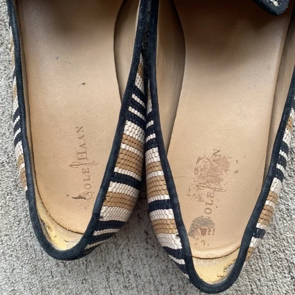 Cole Haan Vintage Dress Shoes size 9B tan and black slipon loafers flats - Picture 4 of 5